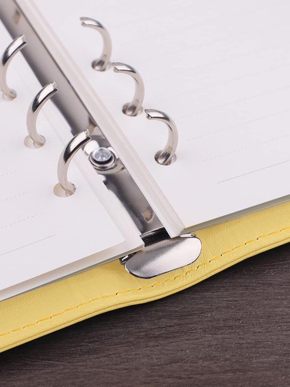 A6 Binder 6 Ring Refillable Notebook Planner Cover for A6 Refill Paper, PU Leath - Picture 4 of 6